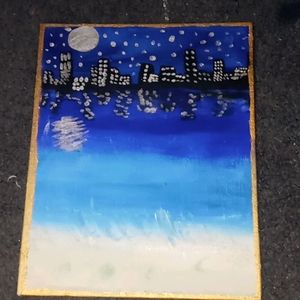 Night sky city painting 10min of making